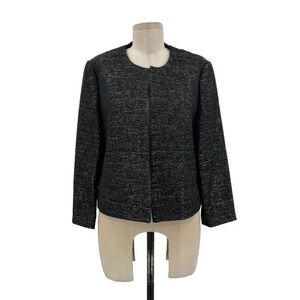 L.K. Bennett Agava JK Blazer Jacket Silver Tweed Black Size US 12‎